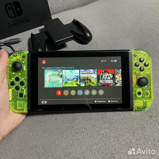Nintendo Switch rev 2 Чип + 128Gb + Игры