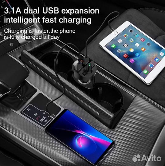 Fm-трансмиттер T66,Bluetooth 5.0,Гарантия,Доставка