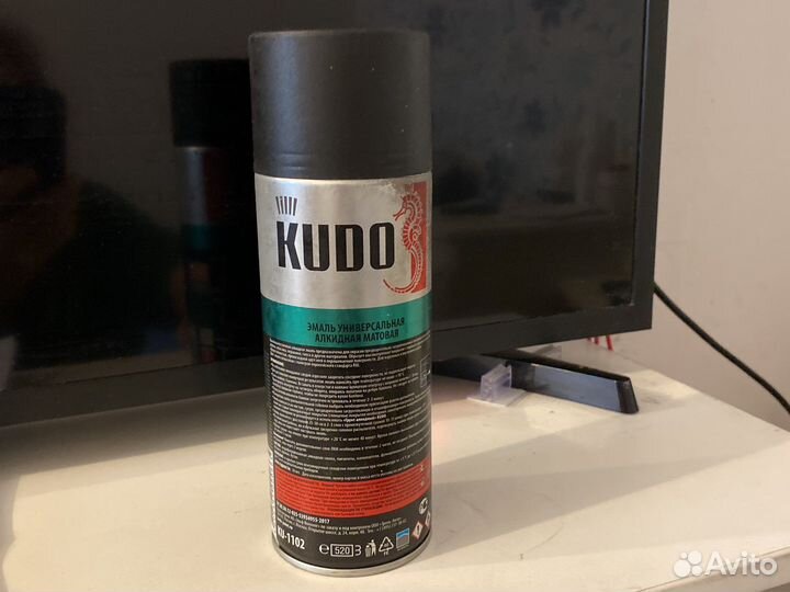 Краска- эмаль матовая,чёрная kudo