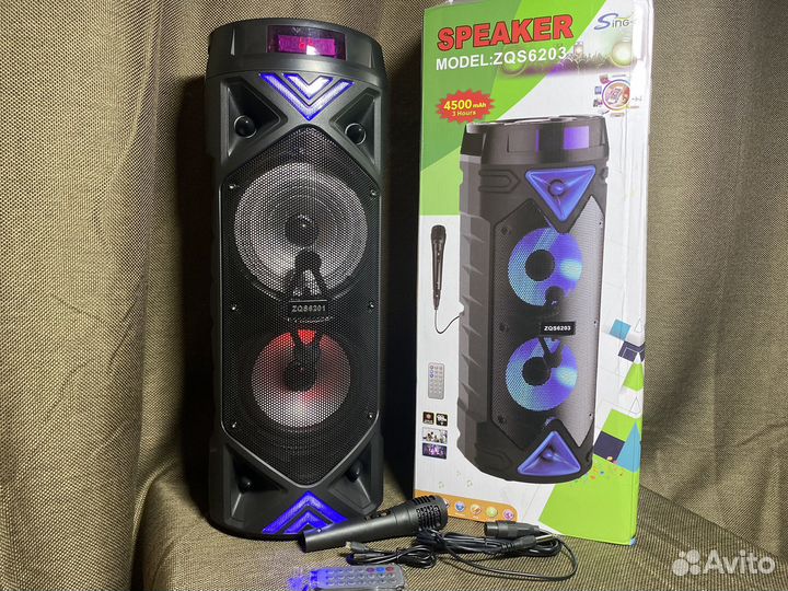 Портативная колонка bluetooth 60 см с микрофоном