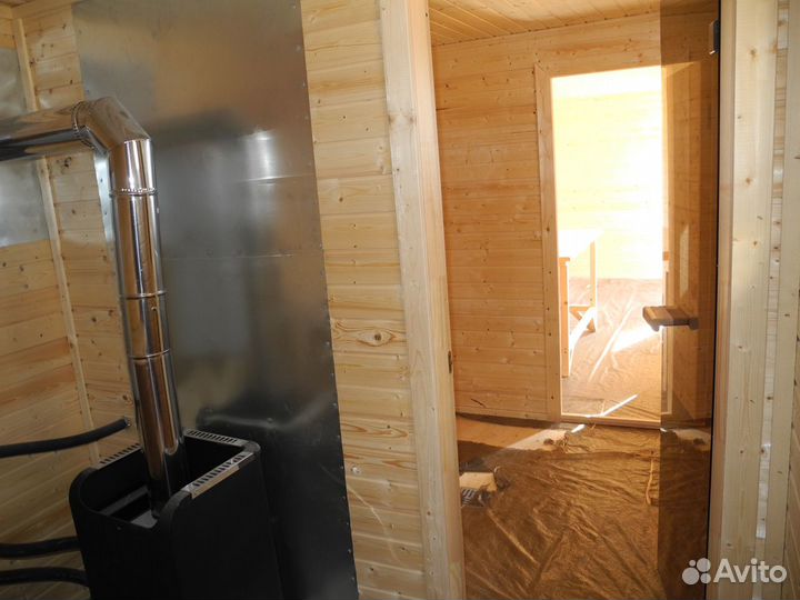 Баня Русская 2.3х8.0м. с печью Ермак 12