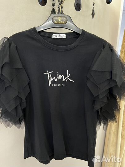 Футболка для девочки с красивым рукавом 10А/140