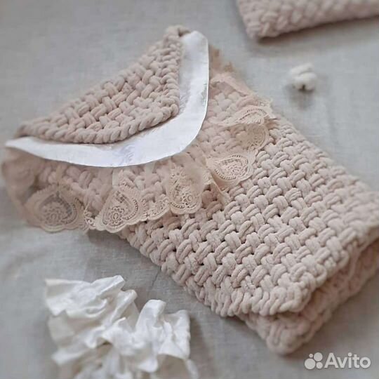 Плед детский вязаный ручная работа