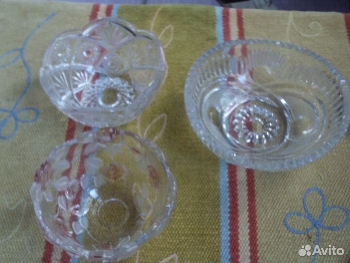 Хрустальные вазочки 3 шт