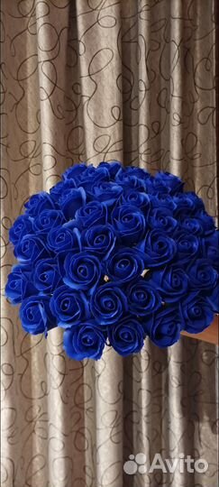 Синие мыльные розы букет доставка
