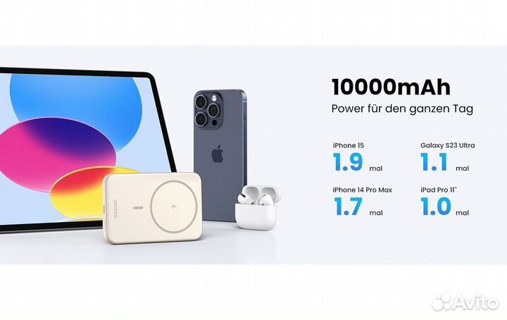 Power Bank ugreen для iPhone 10 000 мАч Новый