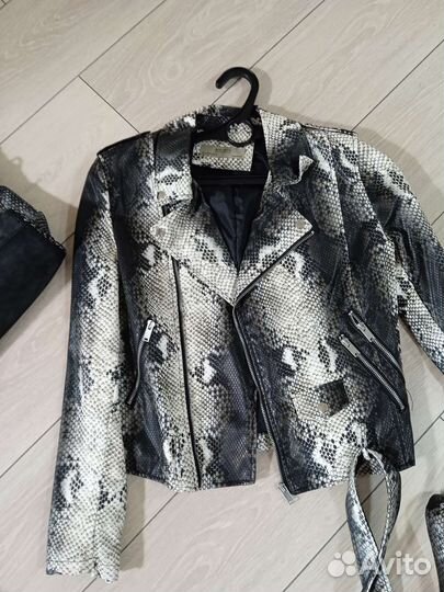 Кожаный пиджак+ сумка