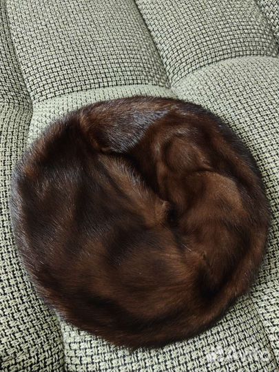 Берет женский норковый мягкий (шапка)