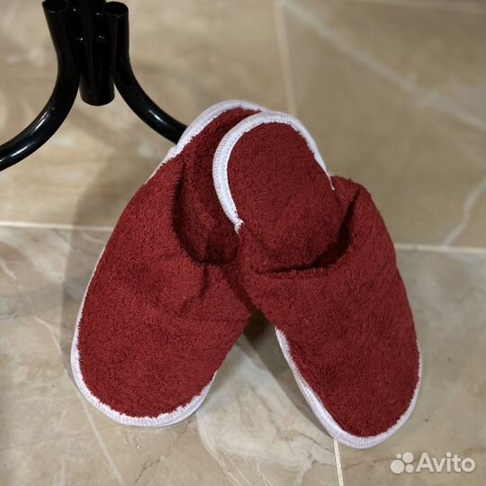 Халат махровый женский бордовый банный