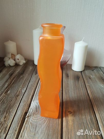 Ваза IKEA стеклянная оранжевая
