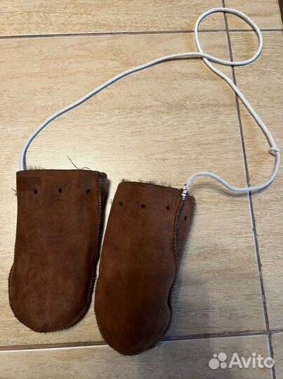 Варежки на малыша, замша/мех