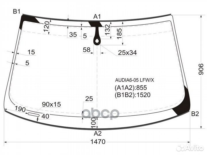 Стекло лобовое + дд audi A6/S6 4D 04-11/audi A6