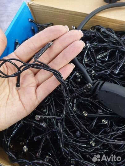 Гирлянда бахрома уличная белая