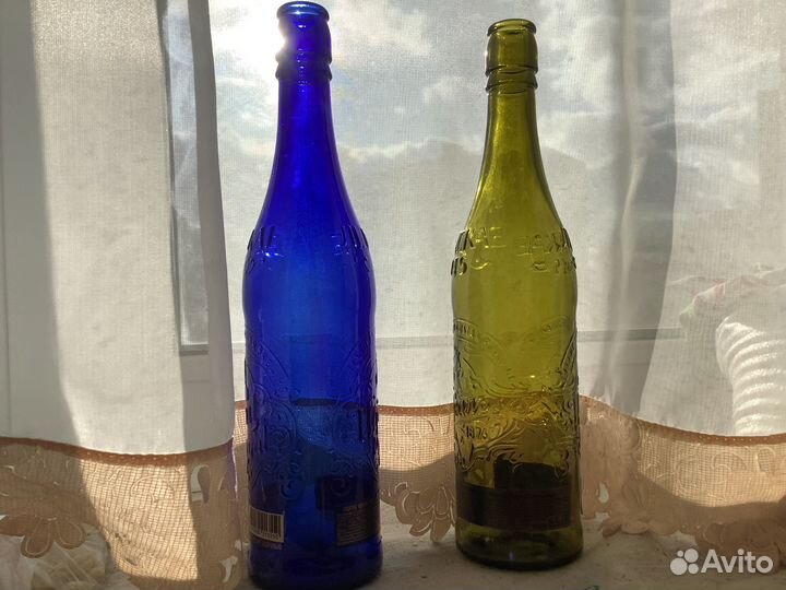 Цветные бутылки для декора