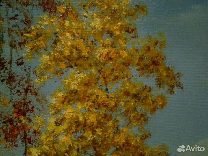 Картина маслом на холсте осенний пейзаж