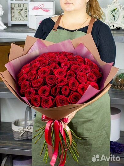 51 роза 70 см