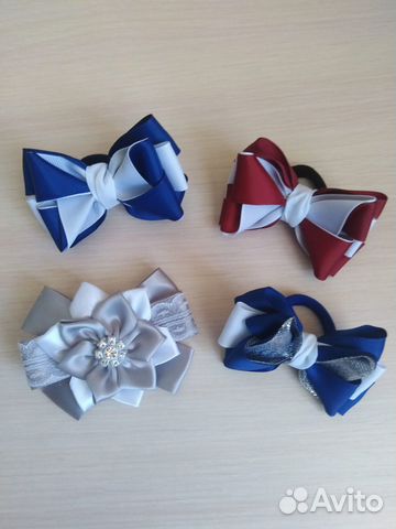Бантики,заколки, резиночки ручной работы для школы
