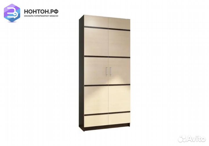 Шкаф 2-створчатый Эва с декором венге / дуб молочн