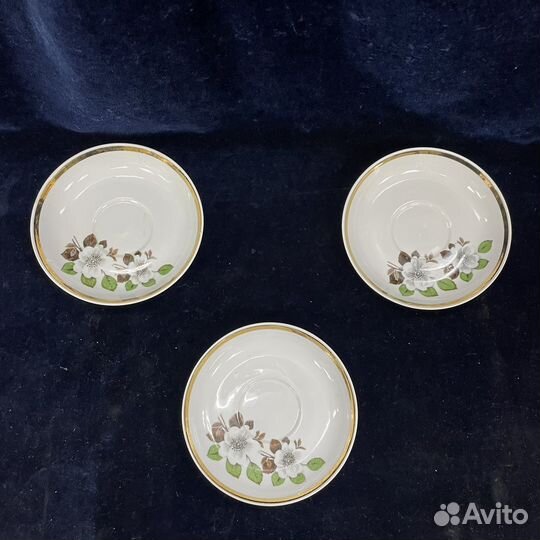 Фарфоровый Чайный Сервиз Дулево СССР Цветы