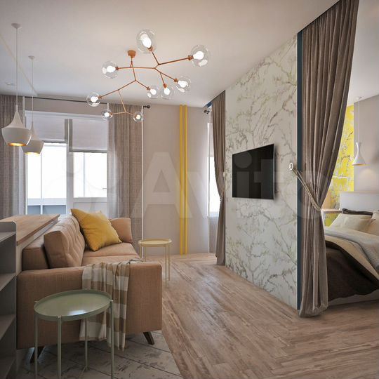 1-к. квартира, 35 м², 1/4 эт.