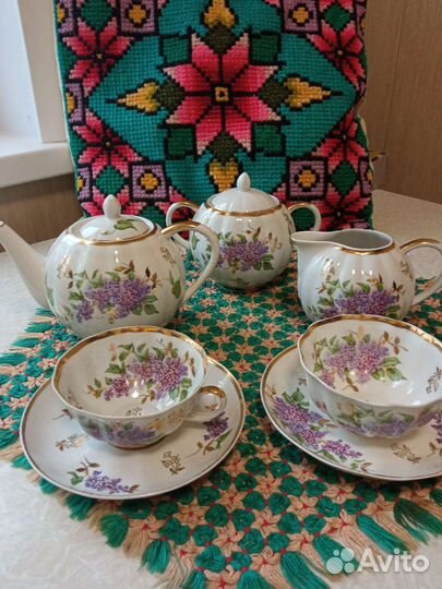 Чайный сервиз СССР дулево сирень