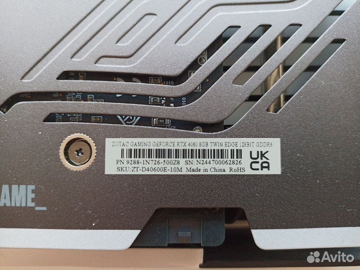 Видеокарта Zotac GeForce RTX 4060 Twin Edge OC 8gb