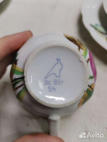 Чайный сервиз Розы Дулево Позолота СССР (Ч)