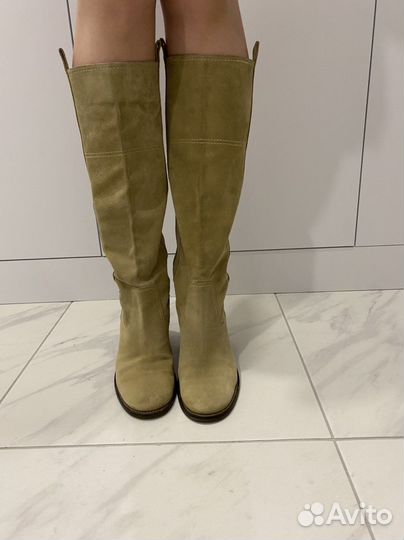 Сапоги замшевые