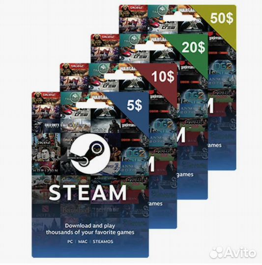 Steam Gift Card Америка США USD EUR евро Турция