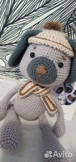 Вязаная игрушка собачка