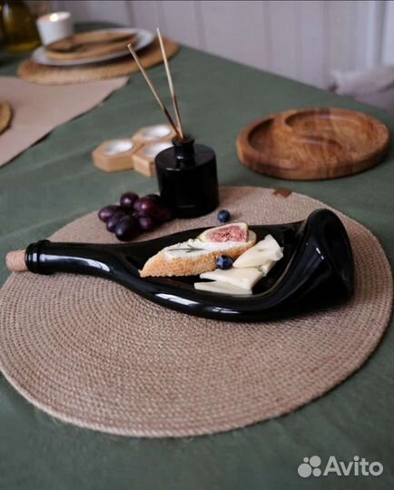 Тарелка бутылка, стекло