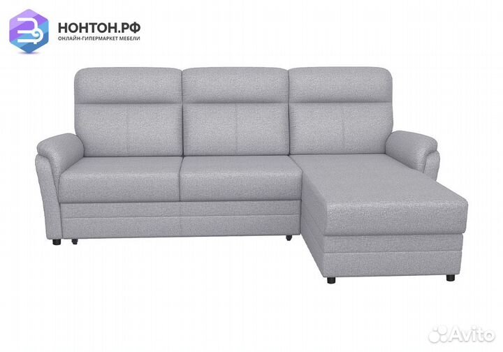 Диван угловой дельфин Омега 2-1 светло-серый