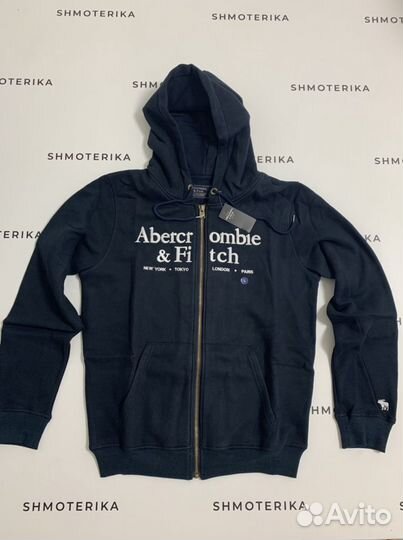 Abercrombie Fitch толстовка синяя на флисе