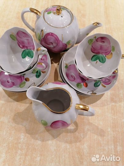 Чайный сервиз Дулево Агашки розы