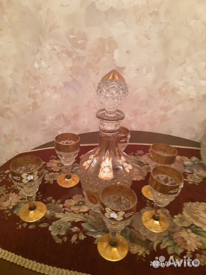 Графин с рюмками богемия