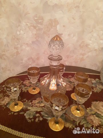 Графин с рюмками богемия