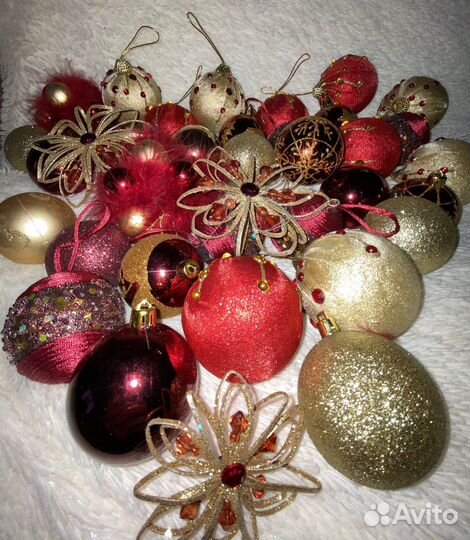 Елочные игрушки,украшения набором,гирлянды