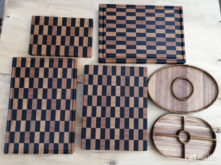 Разделочная доска, торцевая, деревянная