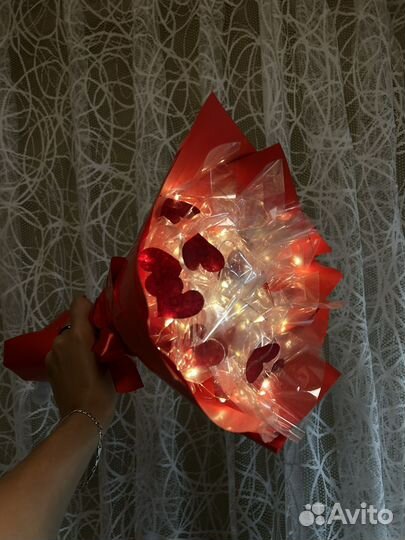 Букет из фетровых сердец