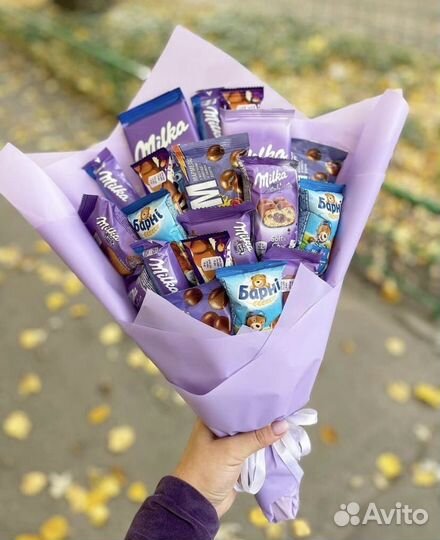 Сладкий букет, из шоколадок, съедобный подарок