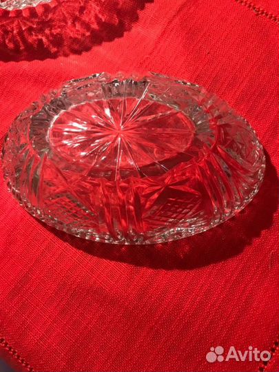 Советский хрусталь 2 конфетницы ладьи