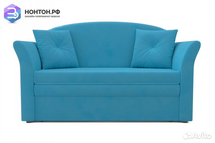 Диван выкатной Малютка 2 рогожка синяя