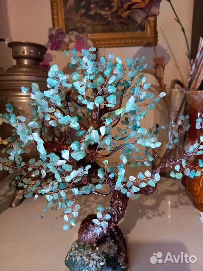 Деревца из авантюрина, кварца, жадеита