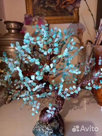 Деревца из авантюрина, кварца, жадеита