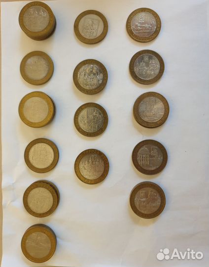 Монеты биметалл города,юбилеи,министерства,области