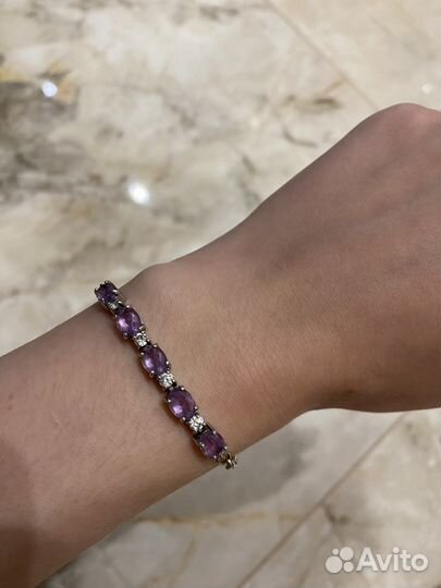 Swarovski браслет с аметистом