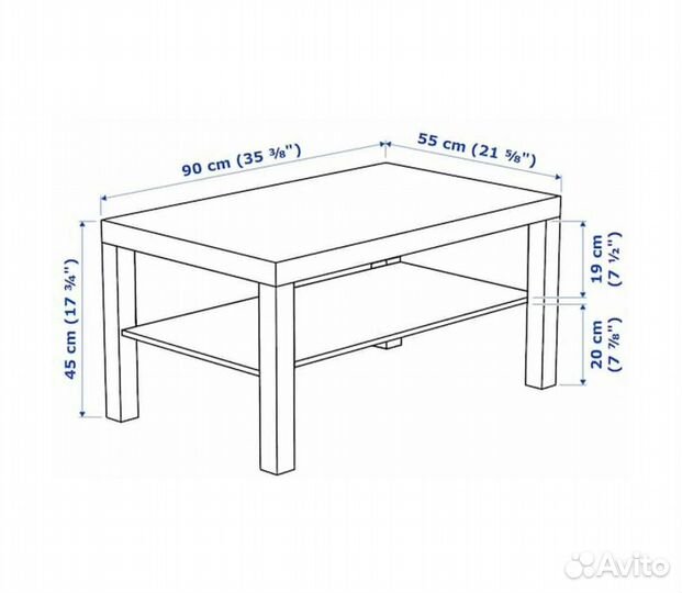 Журнальный стол IKEA lack