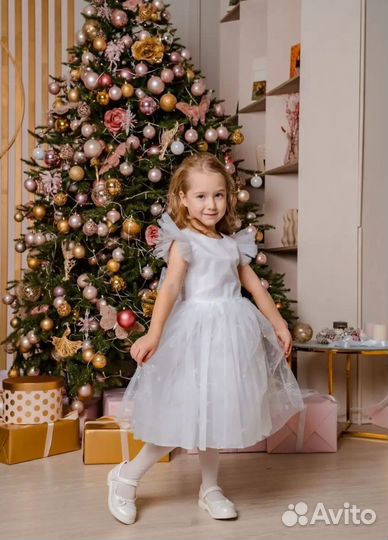 Платье нарядное на девочку новогоднее снежинка