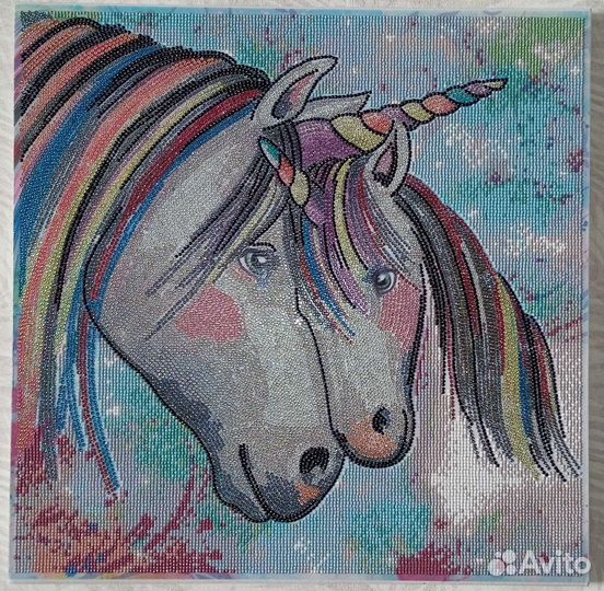 Картина из алмазов, готовая, с покрытием