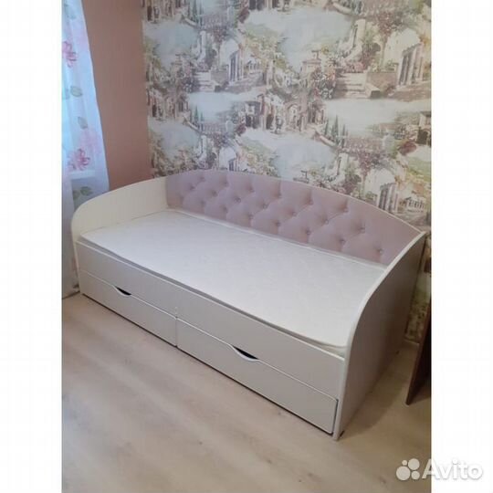 Кровать лдсп от 2х лет велюр основание ламели